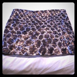 Animal print sequin skirt.